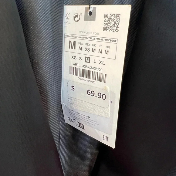 Zara Cropped Tuxedo Jacket NWT - Picture 2 of 5